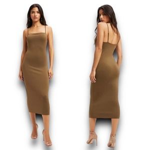 Good American Brown Midi Dress